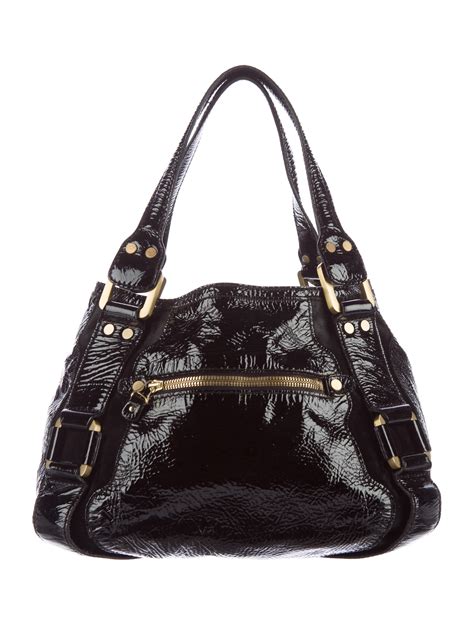 patent leather designer bag.